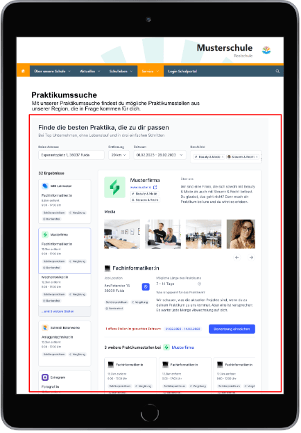 3. Auswertung des Praktikumportals anschauen