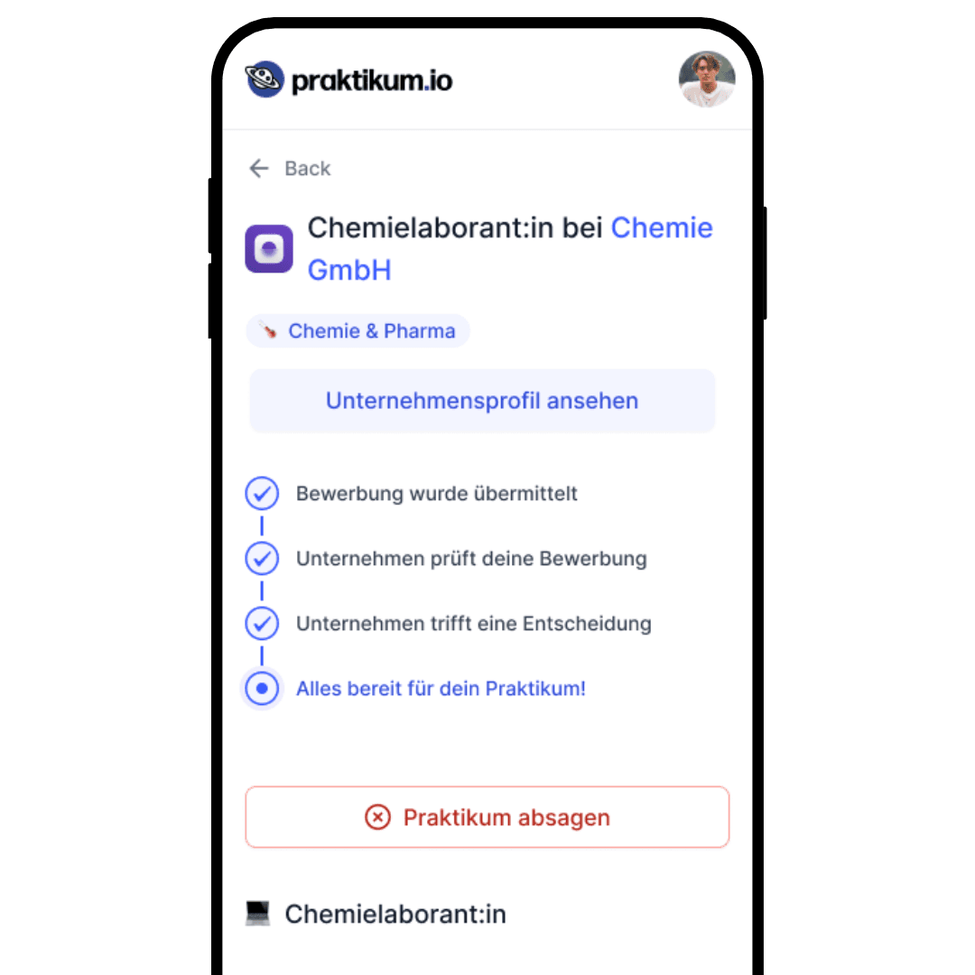 Praktikum bestätigt