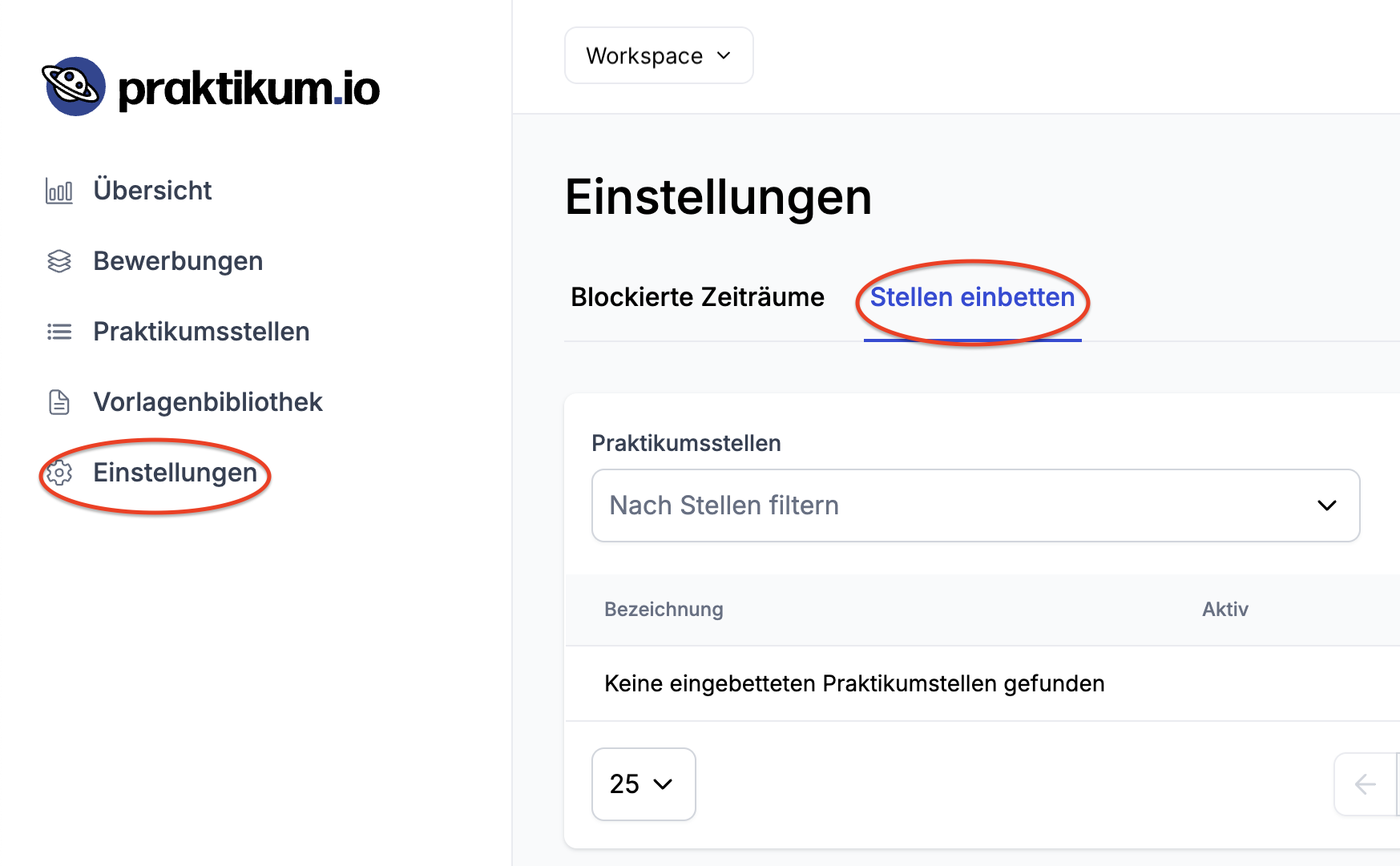 Praktikumsstelle-einbetten-Einstellungen-Embed-erstellen