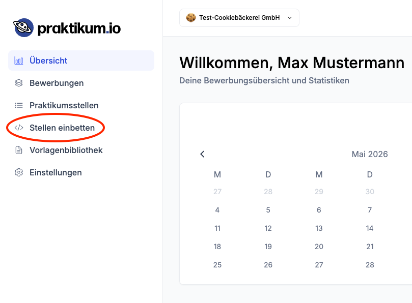 Stellen-einbetten